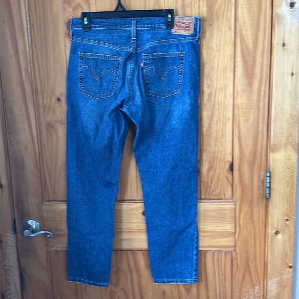 Levi’s 501T Taper Button Fly Denim Jeans Distressed size 29W 28L - Picture 3 of 8